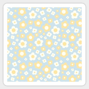 pastel blue groovy retro y2k 2000s big pastel flower power 1960s 60s 70s danish aesthetics coconut girl ditsy daisies Sticker